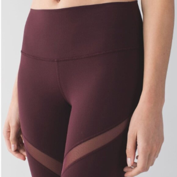 Lululemon High Times leggings Wrap Mesh in Bordeaux Drama size 4 - Picture 3 of 11